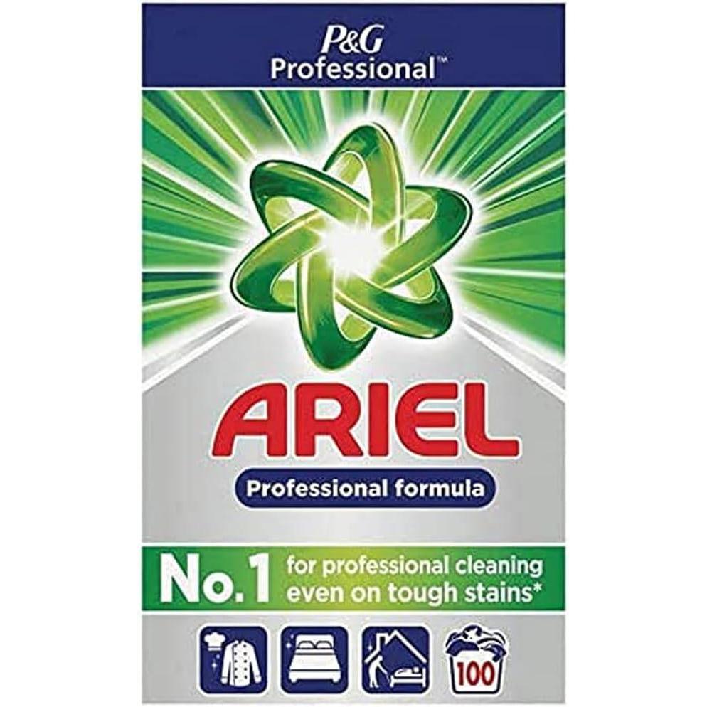 Ariel Professional powder laundry detergent in a 6.5kg bag, antibacterial heavy-duty laundry powder for 100 washes.