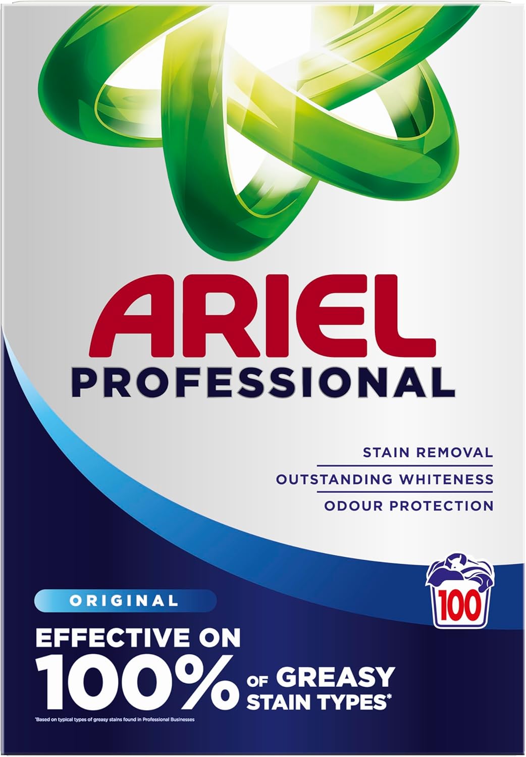 Ariel Professional Original washing powder 5.5kg, laundry detergent for whites and colours, ideal for 100 washes, professional strength.