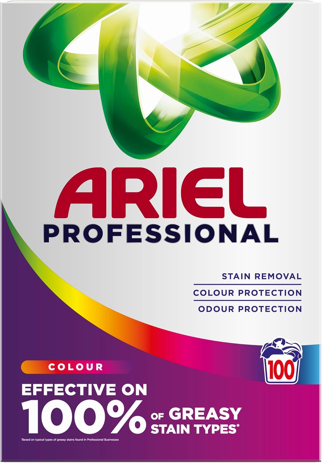 Ariel Professional Washing Powder 5.5kg container for laundry, suitable for whites and colors, designed for professional-strength cleaning.