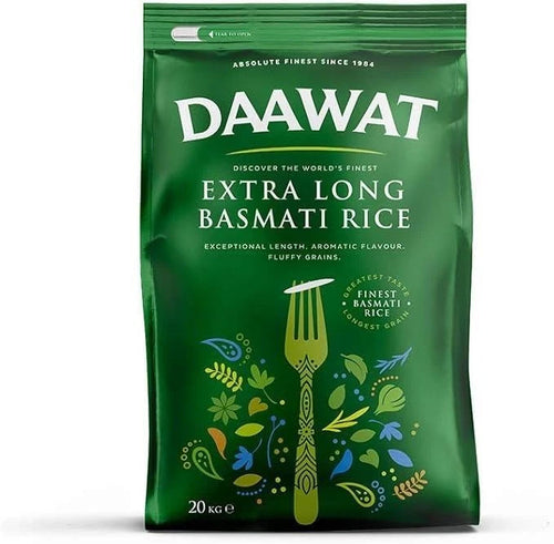 Daawat Extra Long Basmati Rice – Naturally Aromatic & Aged Grain – Premium Indian Rice for Biryani & Pilau – Bulk Packs 5kg, 10kg & 20kg