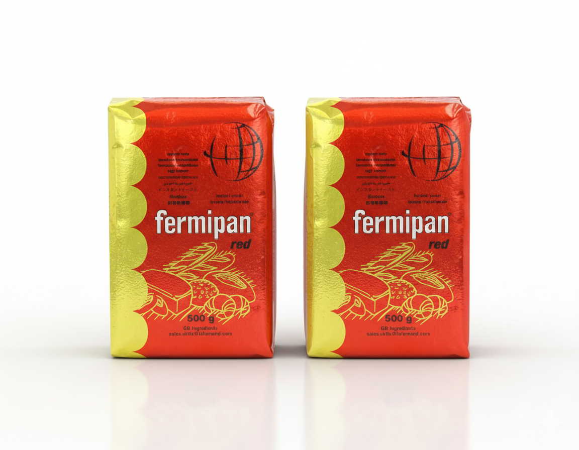 Fermipan Red Instant Dried Yeast 1kg (2 x 500g Value Pack) – Professional High-Activity Yeast for Bread, Pizza & Naan
