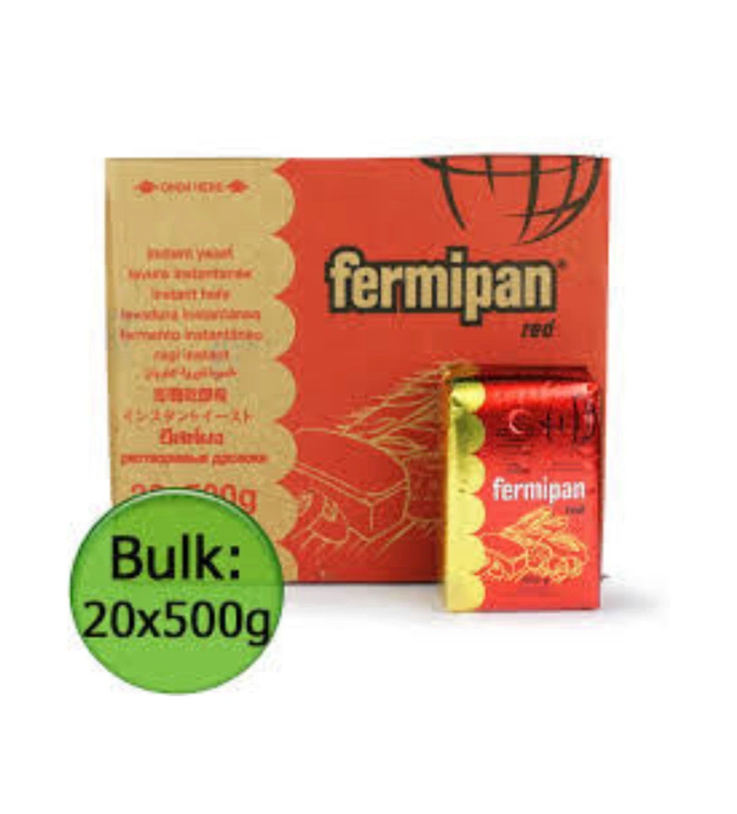 Fermipan Red Instant Yeast 20 x 500g | Bulk Wholesale Pack | 10kg Dried Yeast