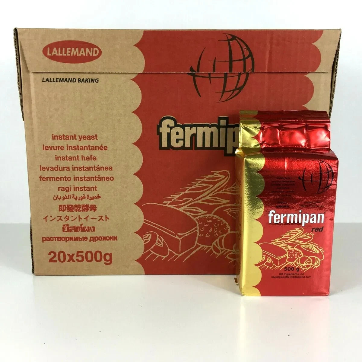 Fermipan Red Instant Yeast 20 x 500g | Bulk Wholesale Pack | 10kg Dried Yeast