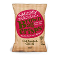 Brown Bag hand-cooked crisps in a 40g multipack, featuring oak smoked chili flavor with crispy, seasoned chips.