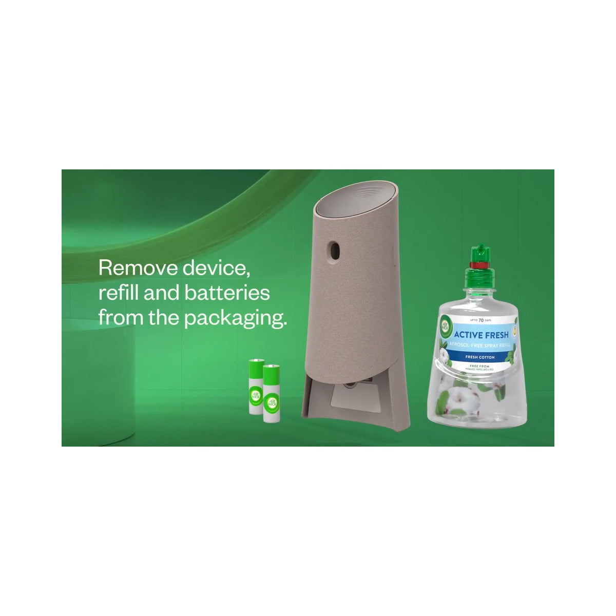 Air Wick Freshmatic Autospray air freshener kit with Cherry Blossom and Eucalyptus & Freesia scents, showing the spray unit and packaging