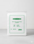 Heavy duty white plastic carrier bag with block bottom, 10x15.5x12 inches, for takeaway and retail use, Majestic brand, pack of 125.