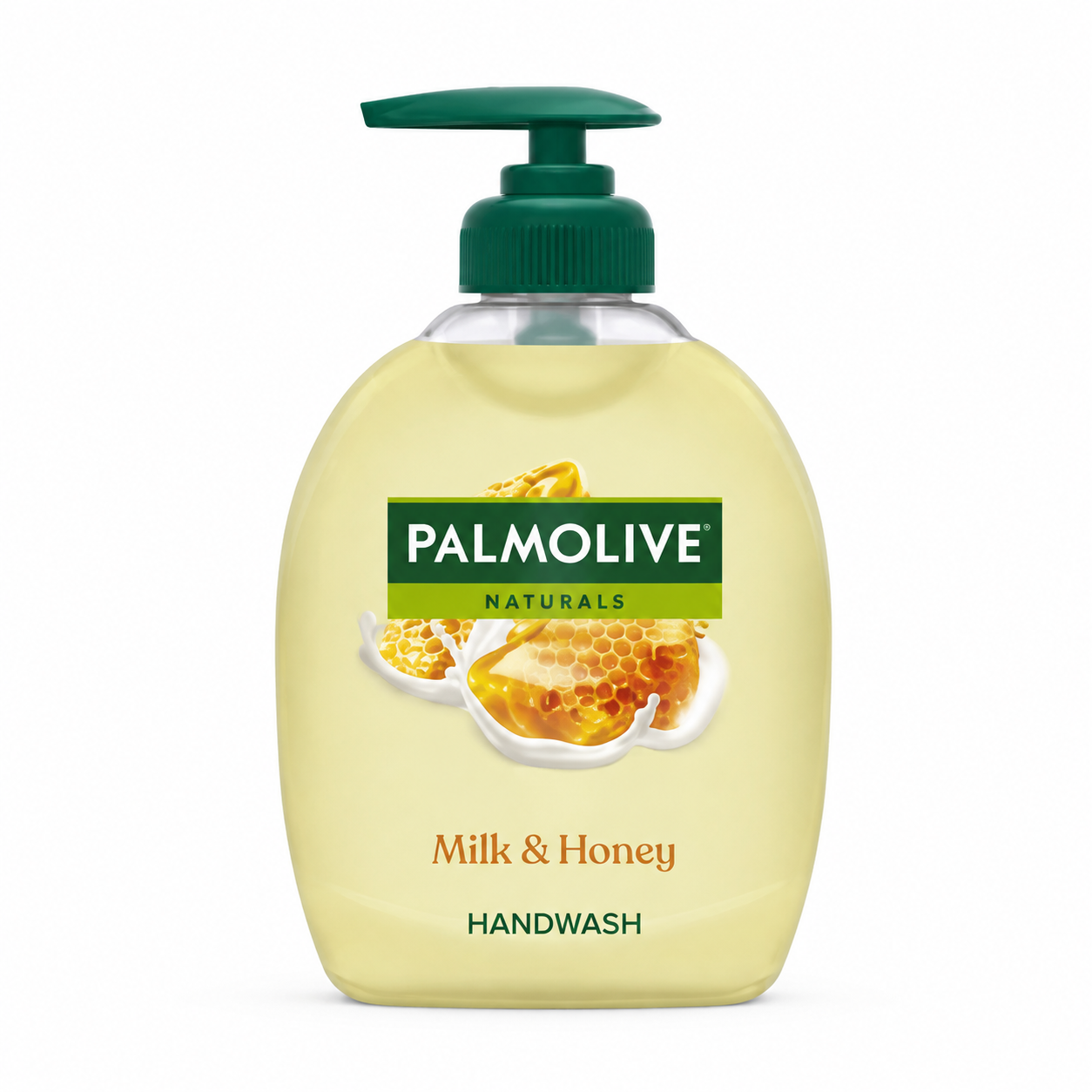 Palmolive Naturals Milk & Honey hand wash in a 300ml bottle, soft, nourishing liquid soap with a soap-free formula.