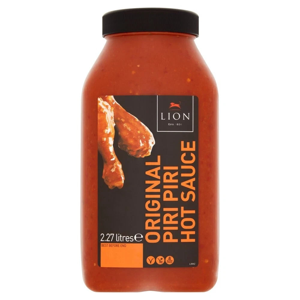 Lion Original Piri Piri Sauce 2.27L – Professional Catering Size | Tangy & Spicy Marinade for Grilled Chicken & BBQ | Vegan & Vegetarian Friendly