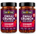 Tiger Tiger Chilli Crunch Sichuan crispy chilli oil in a 170g bottle, featuring vibrant red oil and chili flakes.