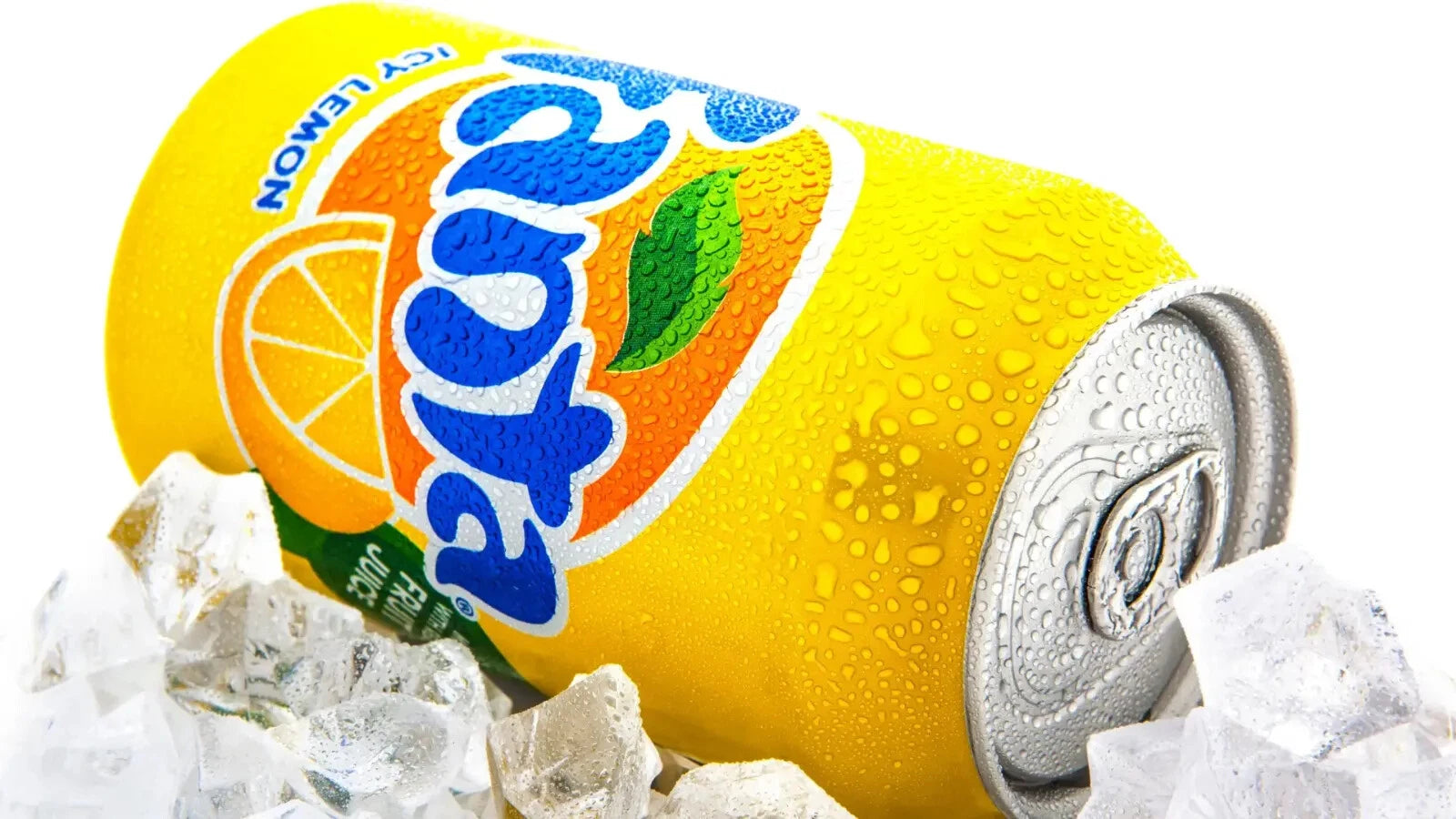 Case of 24 Coca-Cola Fanta Lemon 330ml cans, fizzy lemon-flavored soft drinks in colorful cans.