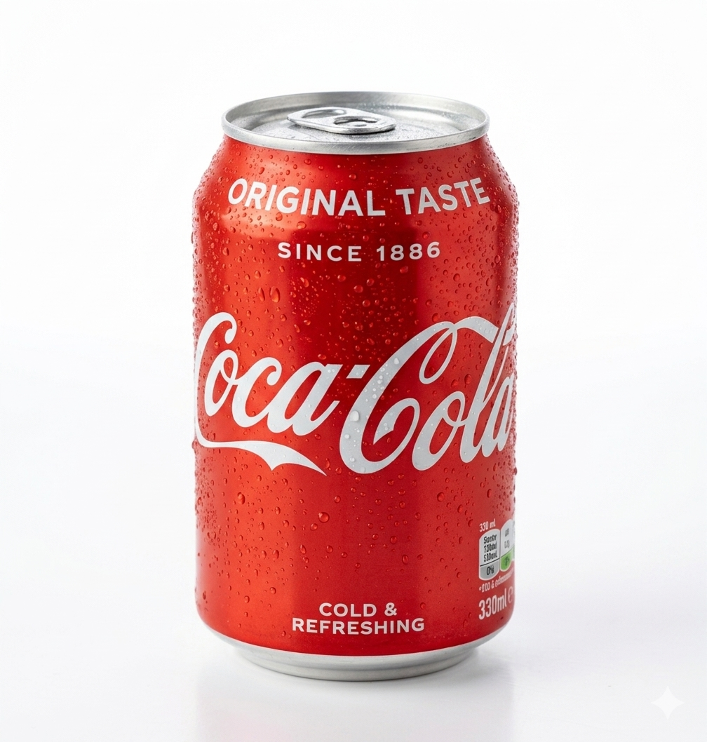 Full case of 24 Coca-Cola Original Taste 330ml soft drink cans, showcasing the classic red Coca-Cola branding and cans.