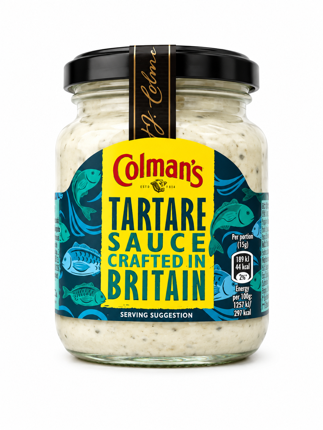 Two packs of Colman's Tartare Sauce 144g, classic British tartare sauce in clear glass jars with labels.