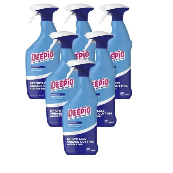 Deepio All Purpose Degreaser Spray in 800ml bottle, professional-grade grease remover for cleaning kitchen and industrial surfaces.