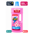 Flash All Purpose Cleaner Blossom & Breeze 2L bottle, multi-surface household cleaner with floral scent, ready for cleaning various surfaces.