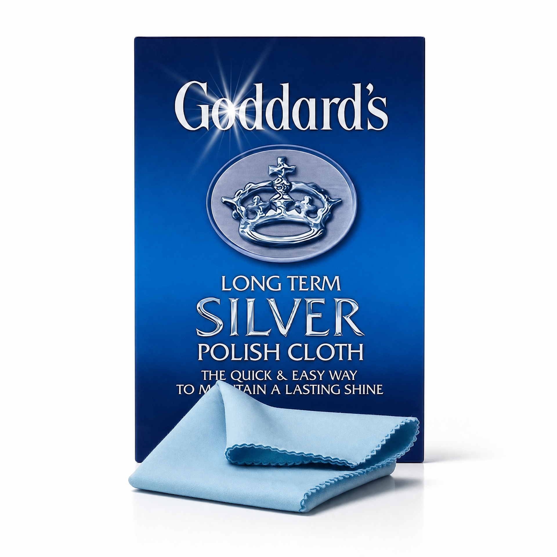 Goddard's Silver Polish Cloth for jewelry and silverware cleaning, soft fabric designed to remove tarnish and restore shine.