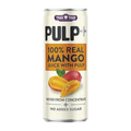 Tiger Tiger Mango Juice with Pulp 320ml bottle showing vibrant mango juice and pulp in a clear plastic bottle.