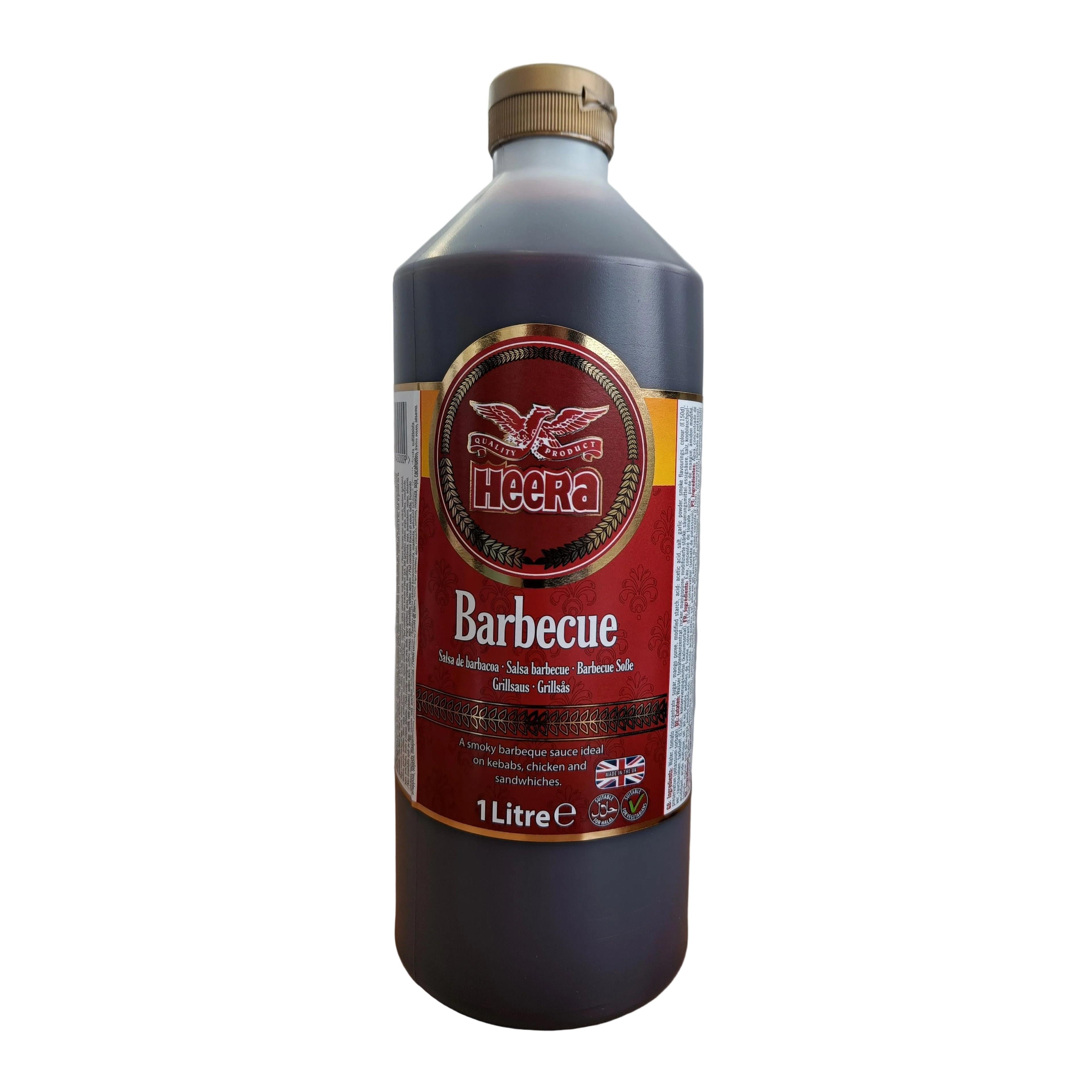 Heera BBQ Sauce 1L bottle, smoky barbecue marinade and grilling sauce for dipping and cooking.