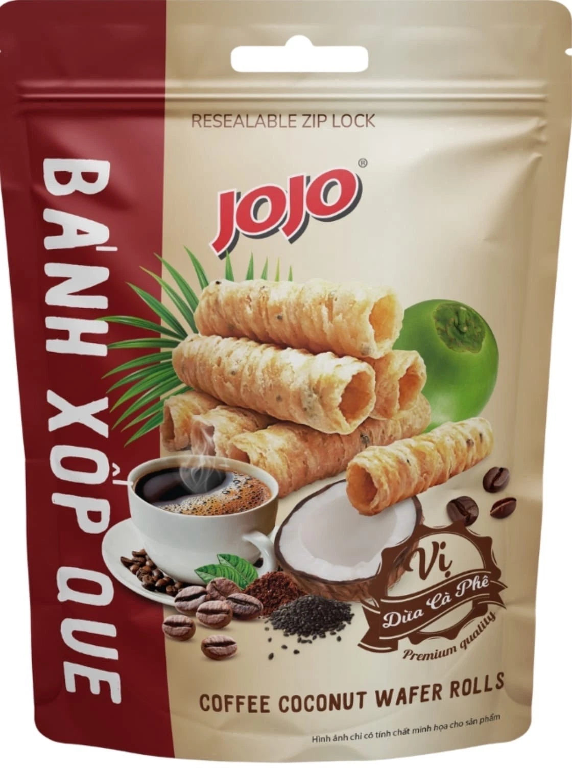 Authentic Vietnamese Coconut Wafer Rolls (Pack of 3 x 70g) – Crispy & Delicate Vegan Snacks – Available in Original & Coconut Coffee