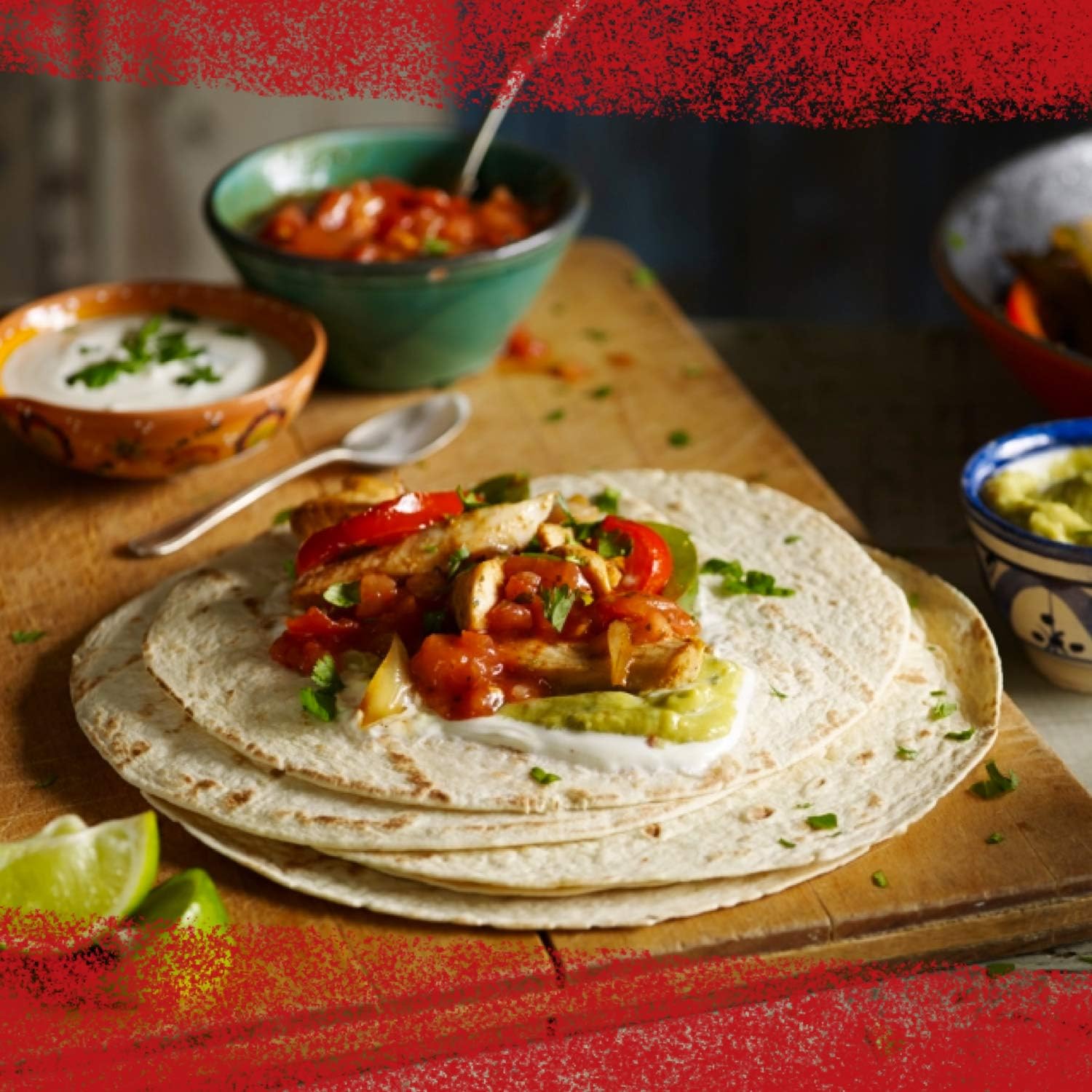 Old El Paso flour tortillas pack with 8 soft wraps for fajitas, burritos, and quesadillas, 326g multipack.