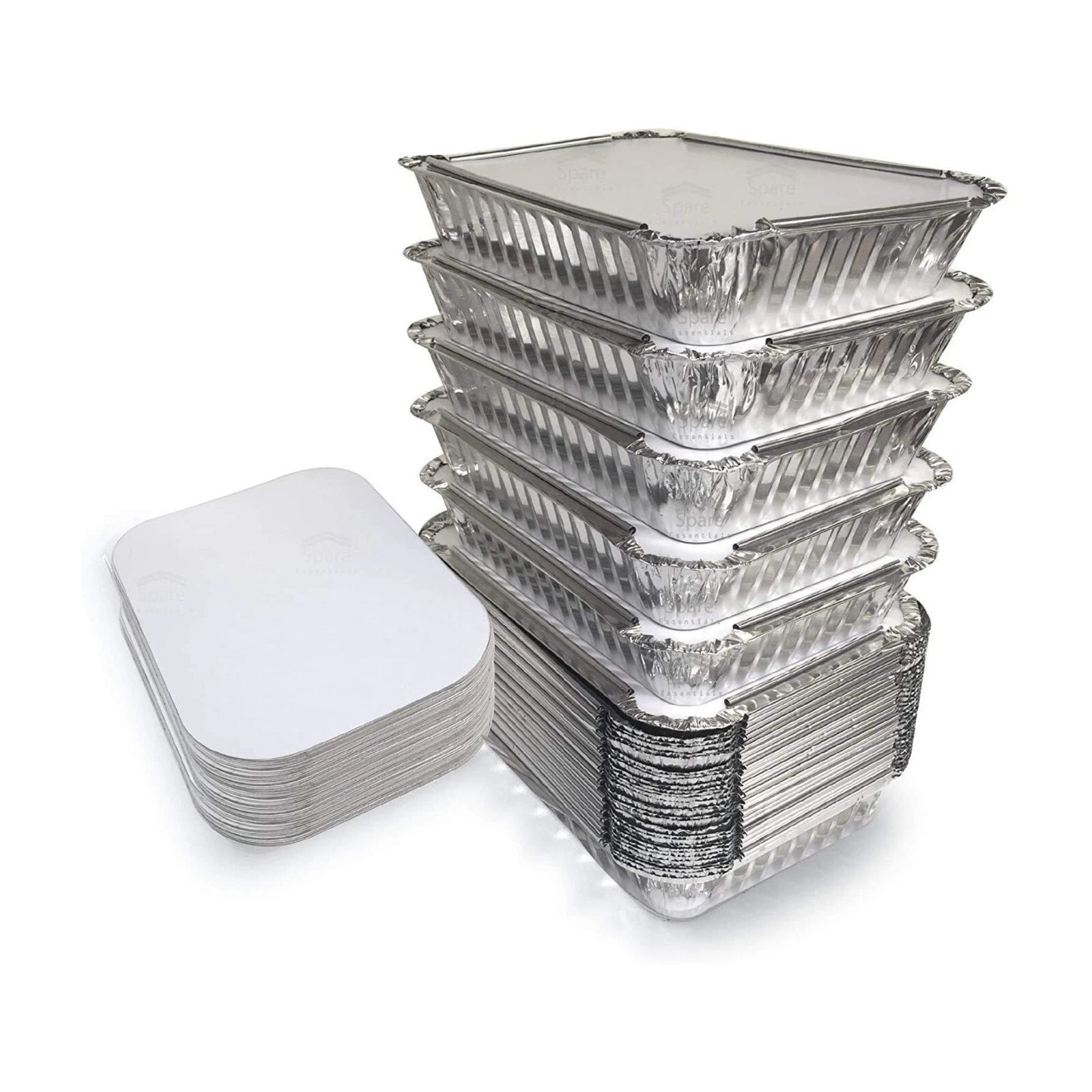 Aluminium Foil Container No.6 700ml with board lid from Reign Goods, large disposable takeaway tray, pack of 25 to 500.