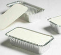 Aluminium foil containers No.6 with board lids from Reign Goods, 700ml large disposable takeaway trays, pack of 25 or 500.