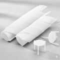 Pack of 100 Reign Goods plastic pizza saver tripods supporting pizza box lids and keeping pizzas elevated during delivery.