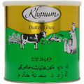 Reign Goods Khanum Pure Butter Ghee 2kg in a clear container, desi clarified butter for Indian cooking, dairy and cream product.