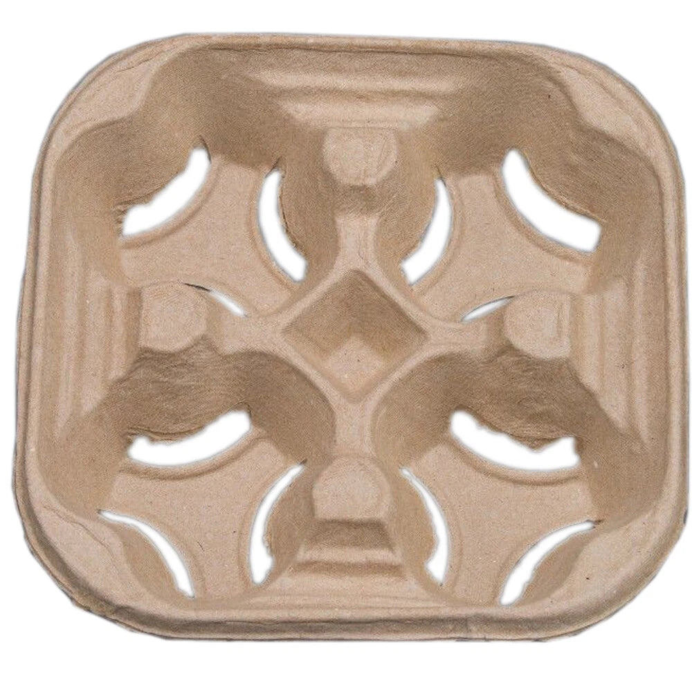 Eco-friendly cardboard drink holder trays by Reign Goods, 2-4 cup kraft carriers for coffee, tea, and cold drinks.