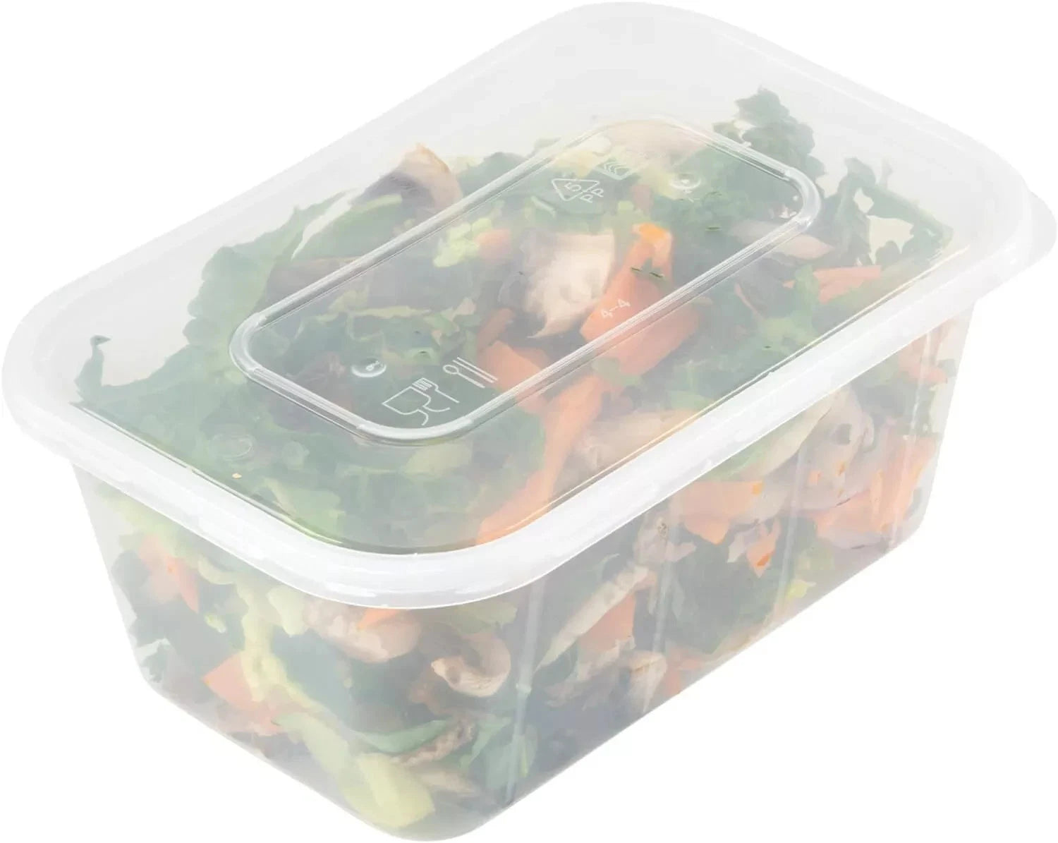 Reign Goods clear plastic food containers with lids, 1000ml, BPA-free, microwave and freezer safe, ideal for meal prep.
