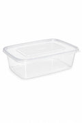 Set of 25 clear plastic food storage containers with lids, 500ml, BPA-free, microwave and freezer safe by Reign Goods.