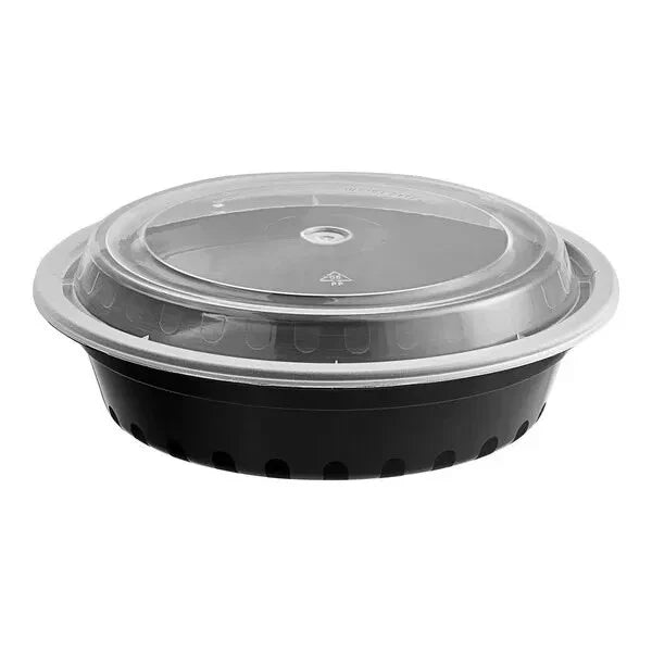 Reign Goods reusable round food storage containers, 24oz, BPA-free with lids, microwave and freezer safe, set of 5.