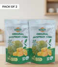 Reign Goods TuanDat Jackfruit Chips 100g, Vietnamese dried fruit snacks, vegan, gluten-free, crispy healthy snack in a clear bag.