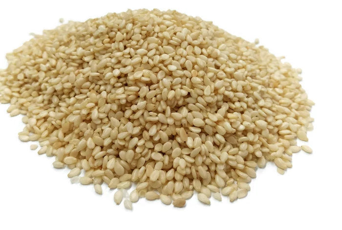 Reign Goods Supreme Sesame Seeds 400g, natural whole sesame seeds for cooking and baking, shown in a clear close-up image.