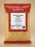 Reign Goods Supreme Sesame Seeds 400g, natural whole sesame seeds in a clear jar, ideal for cooking and baking.