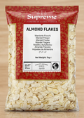 Premium Supreme almond flakes in a 1kg bag, natural sliced almonds for baking, cooking, and topping, dried fruit and nuts.